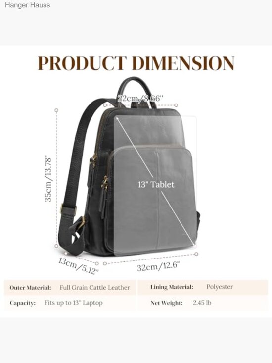 Small Leather Fashion Backpack Anti-theft RFID Travel Bag Laptop main image 3